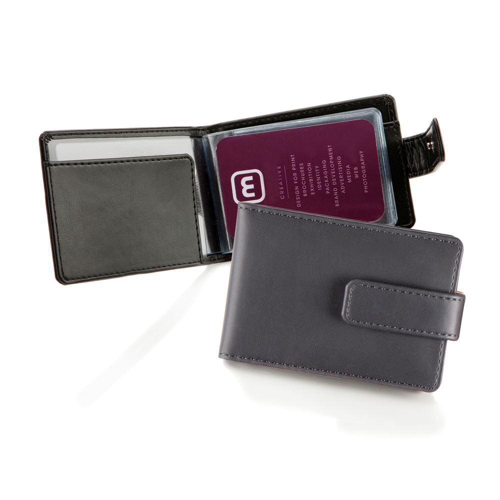 Torino matt velvet vegan PU Deluxe Credit Card Case for 6-8 Cards with a Strap.