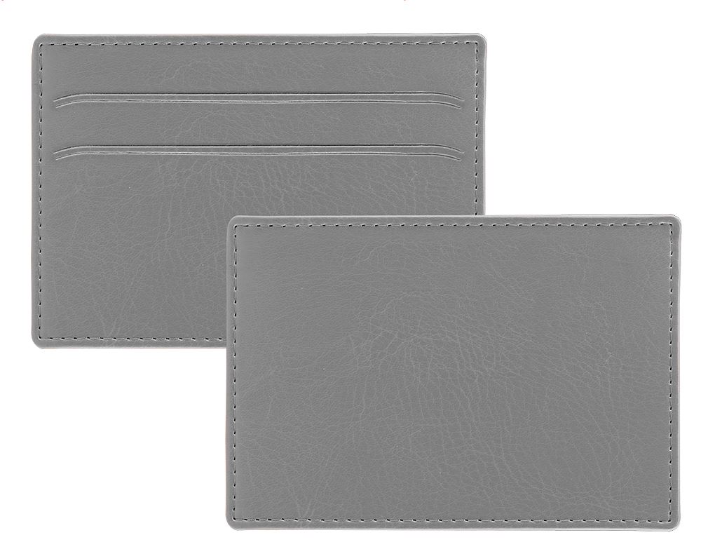 Grey Leatherette Slim Wallet
