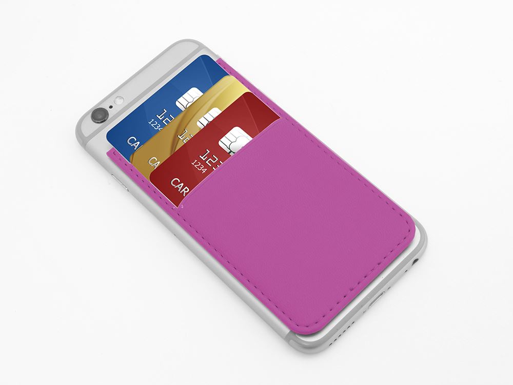 Card Case for a Smart Phone with Three Card Slots, in Soft Touch Vegan Torino PU. 