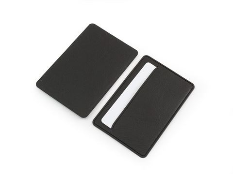 Picture of Black Credit Card Case in BioD a Biodegradable leather look material. 