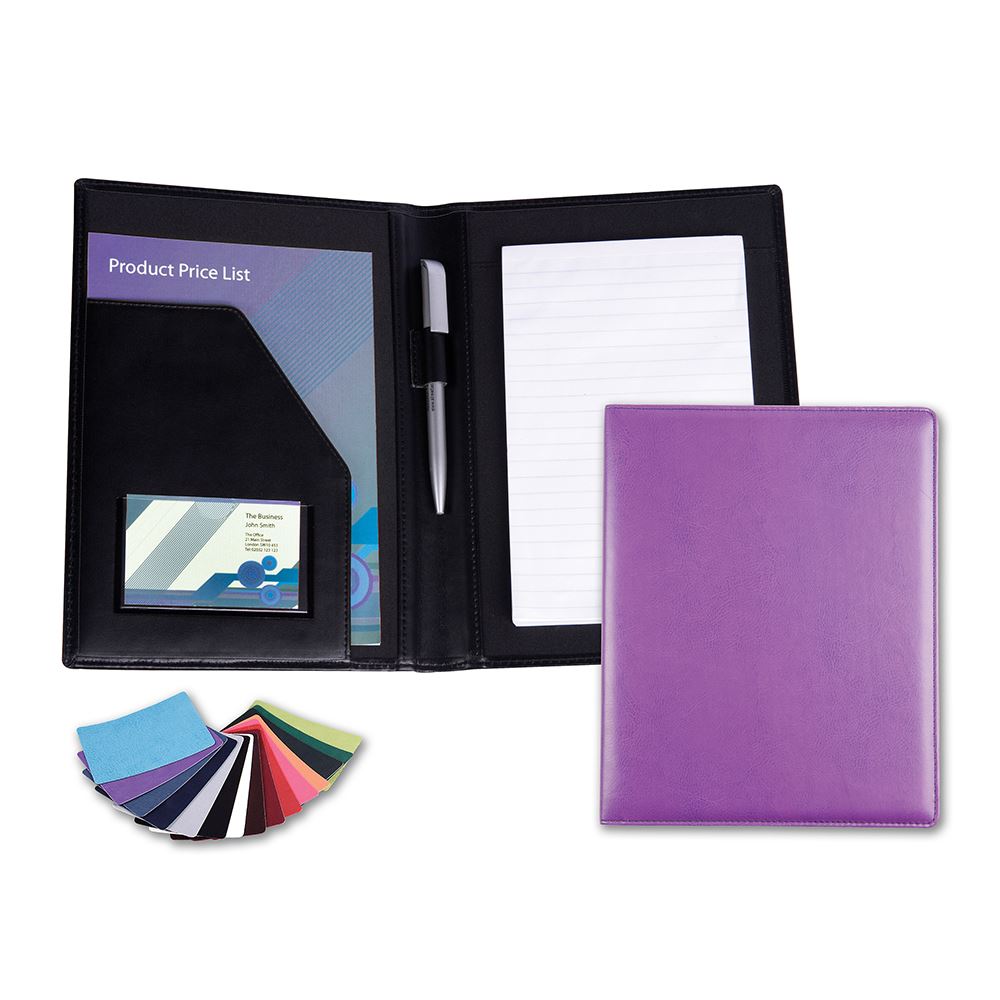 A5 Conference Folder in Belluno, a vegan coloured leatherette with a subtle grain.