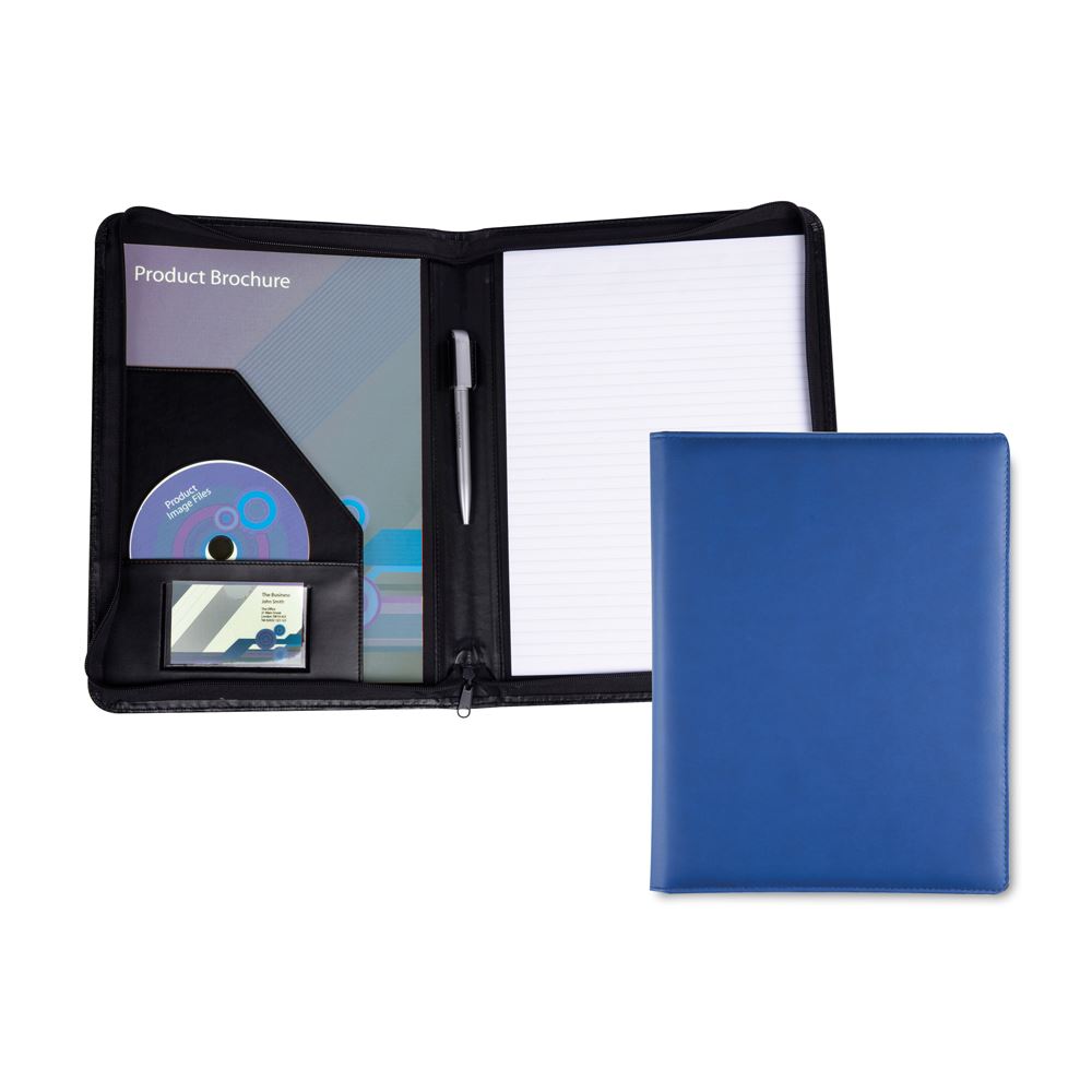 A4 Zipped Conference Folder in Soft Touch Vegan Torino PU. 