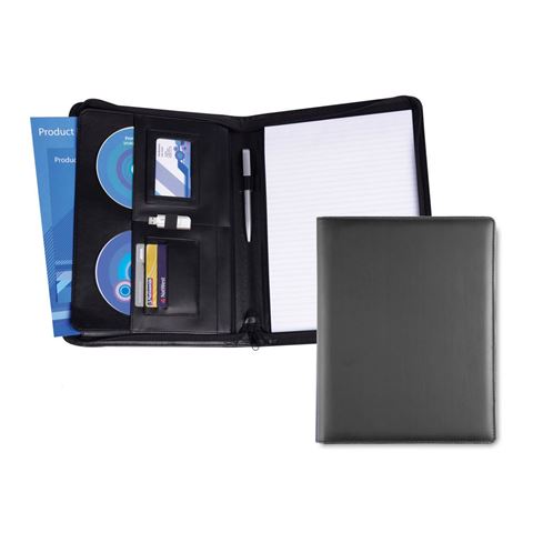 Picture of A4 Deluxe Zipped Conference Folder in Soft Touch Vegan Torino PU. 