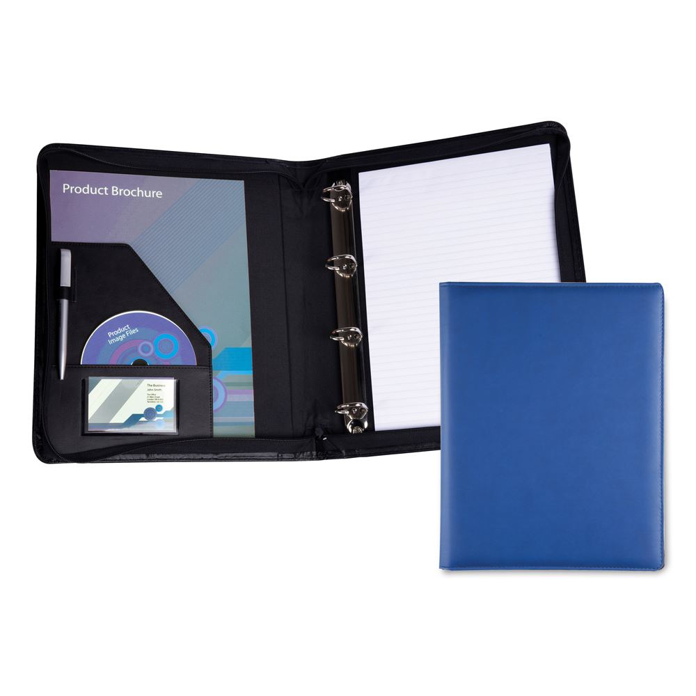 Zipped A4 Ring Binder in Soft Touch Vegan Torino PU. Juniper