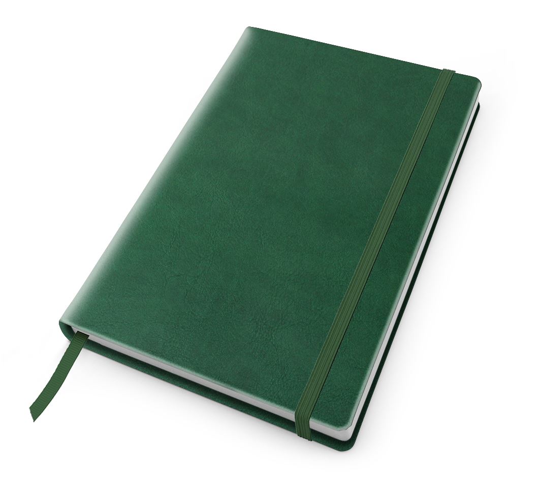 Biodegradable A5 Casebound Notebook with Elastic Strap Juniper