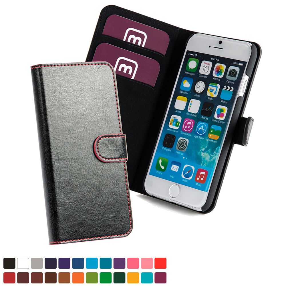 Phone Wallet with Magnetic Strap in Belluno, a vegan coloured leatherette with a subtle grain.