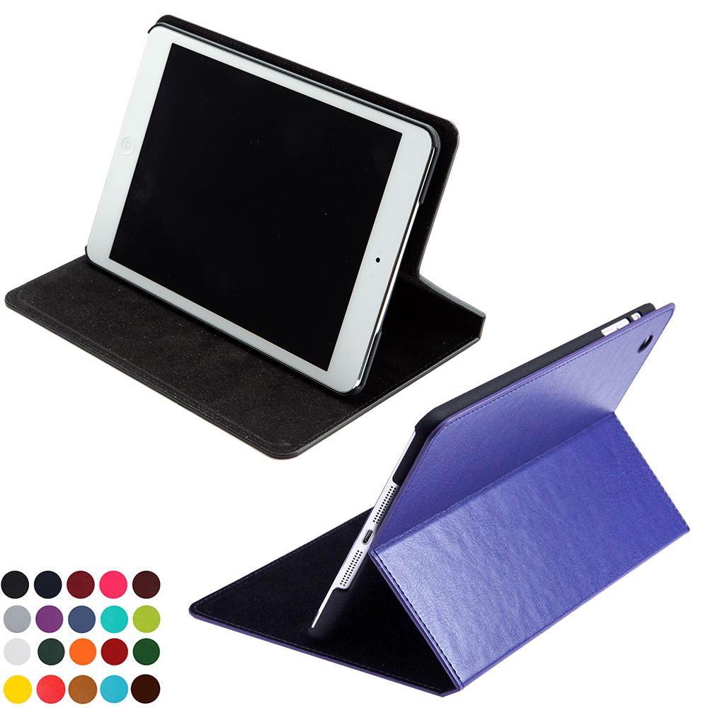 Mini Tablet Case & Stand in Belluno, a vegan coloured leatherette with a subtle grain.