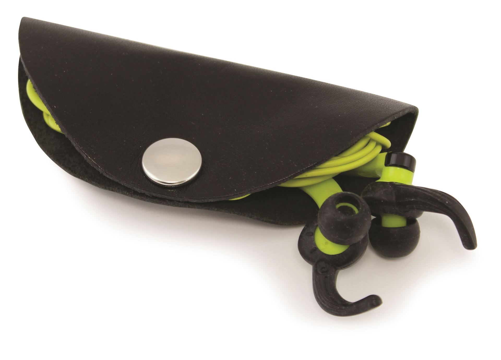 Recycled ELeather Taco Cable Tidy, made in the UK in a choice of 8 colours.