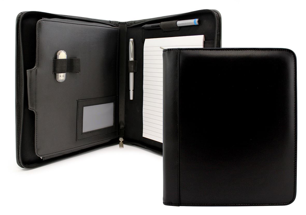 Deluxe Sandringham Nappa Leather Compendium Folder with iPad or Tablet Pocket
