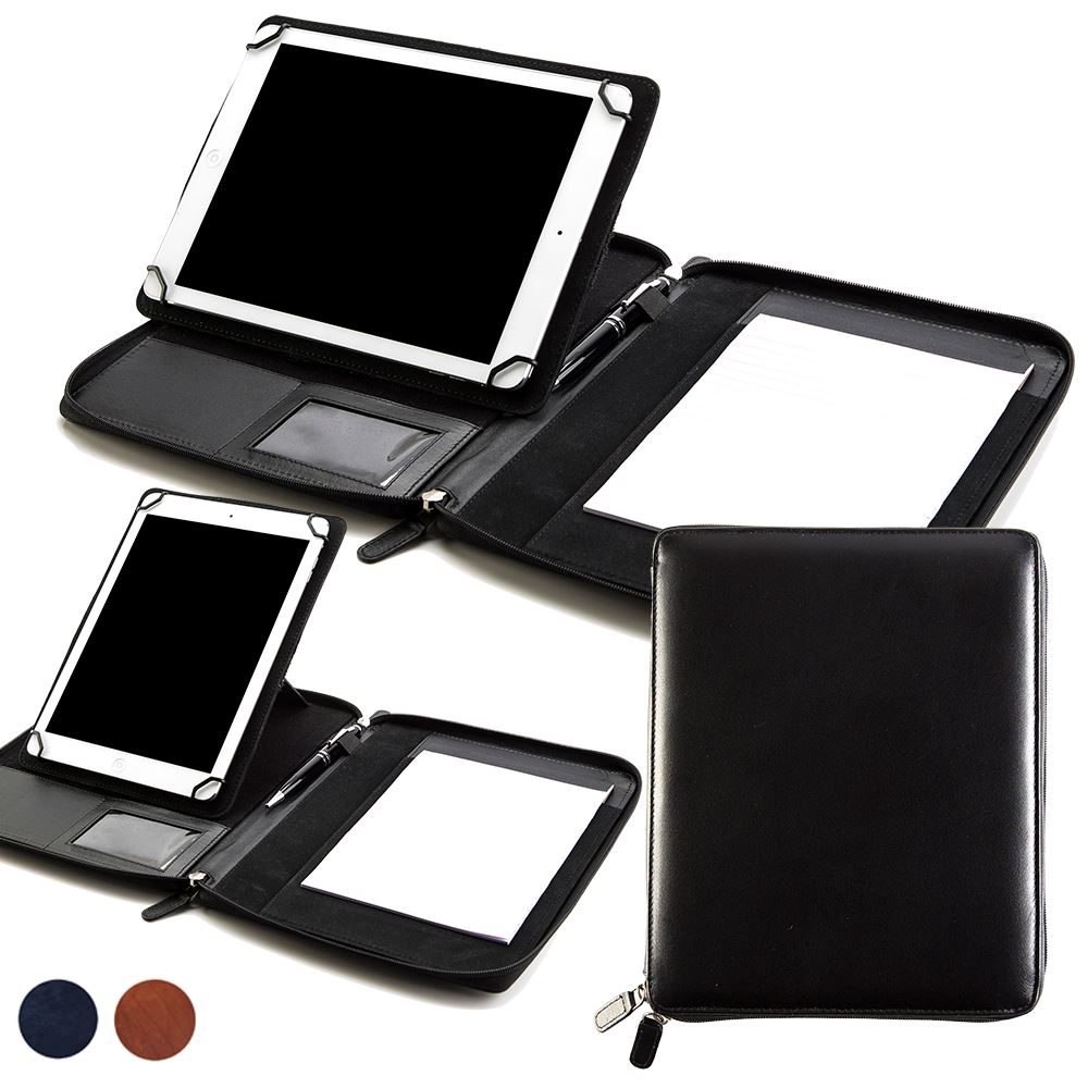 Accent Sandringham Nappa Leather Colours A5 Zipped Adjustable Tablet Holder