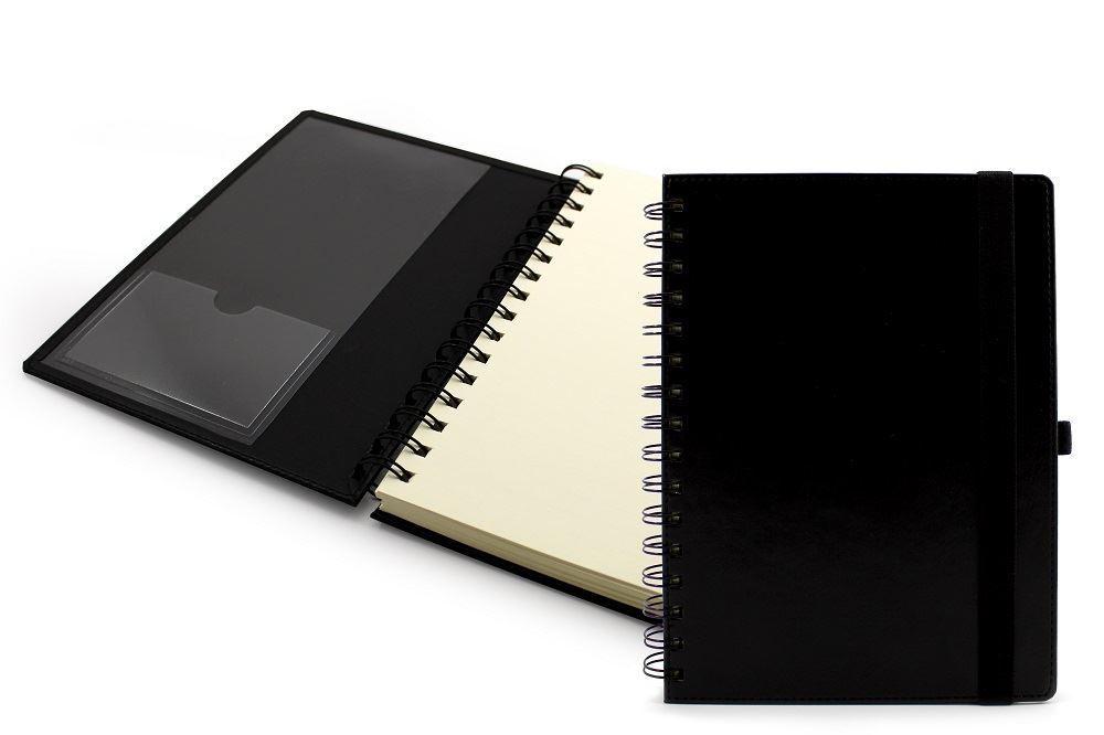Deluxe A5 Wiro Notebook with Elastic Strap and  Pen Loop