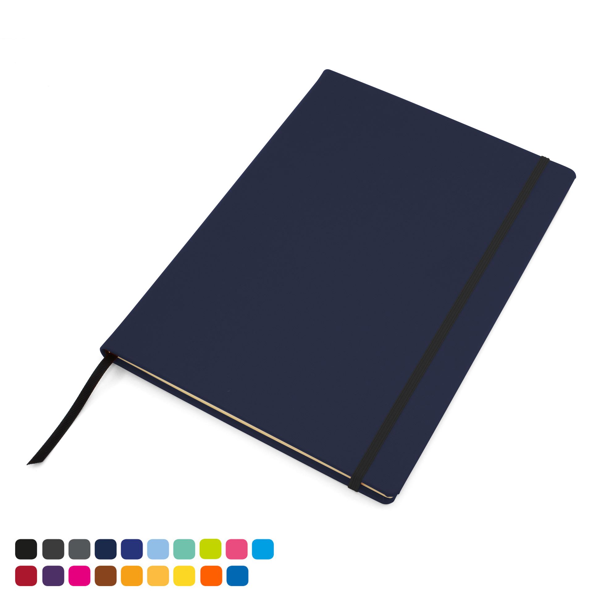 Torino Vegan Soft Touch A4 Casebound Notebook with Elastic Strap