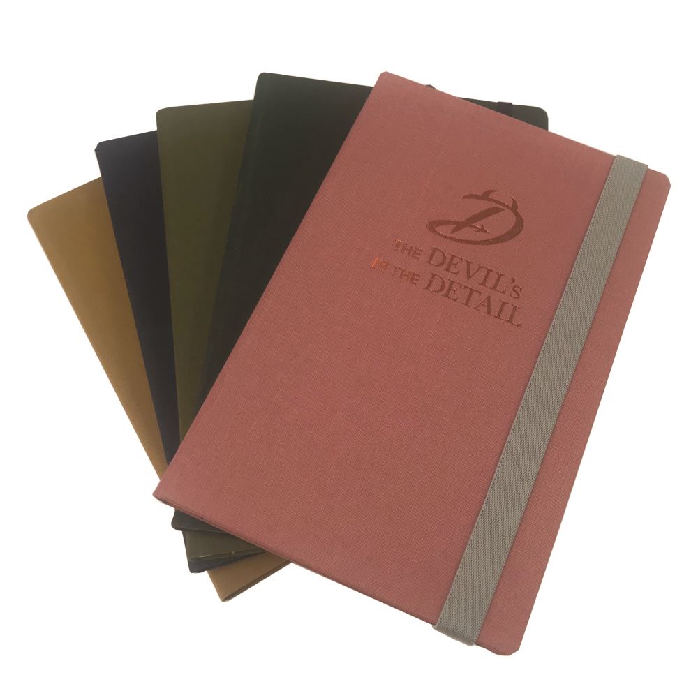 Brillianta Linen A5 Casebound Notebook with Elastic Strap in a Spectrum of colours