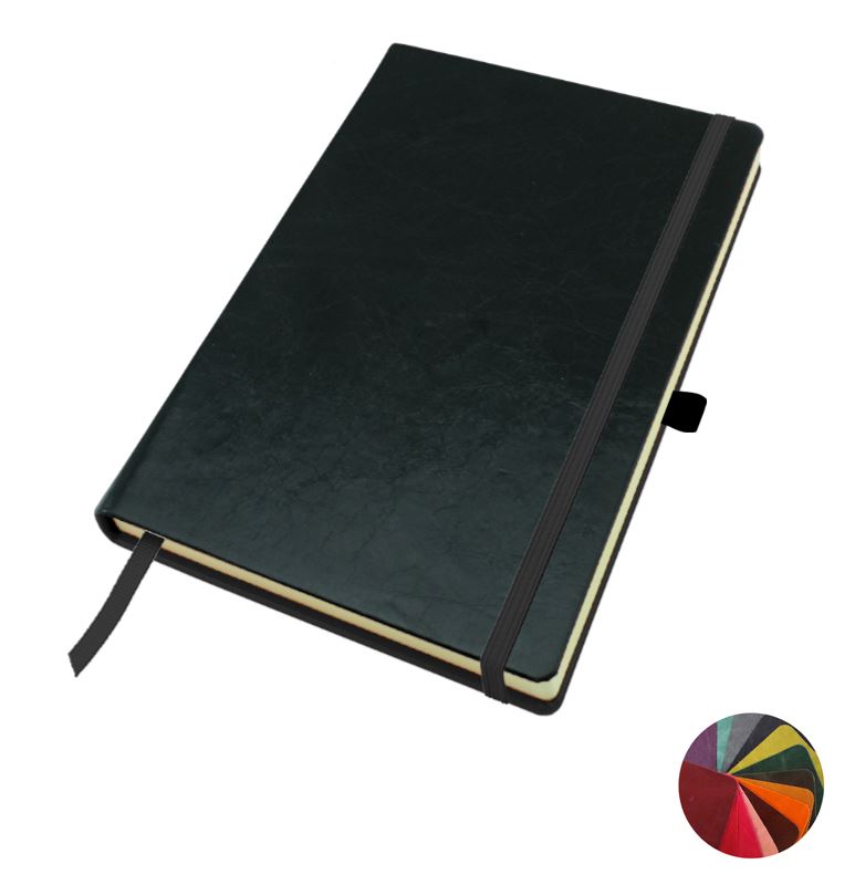 Kensington Distressed Leather A5 Casebound Notebook with Elastic Strap & Pen Loop