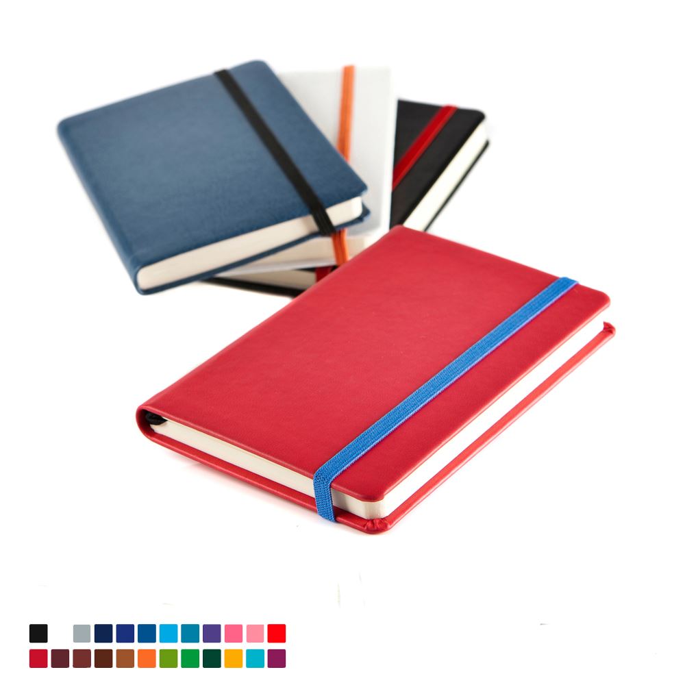 Mix & Match Pocket Belluno Casebound Notebook in thousands of colours combinations.