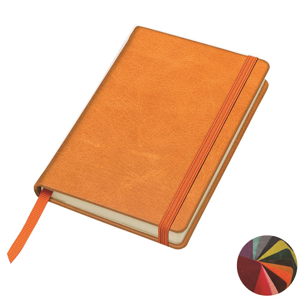 Kensington Distressed Leather Pocket Casebound Notebook with Elastic Strap
