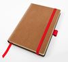 Picture of Palma Natural Recycled Leather  Pocket Casebound Notebook with Elastic Strap & Pen Loop in a choice of 5 colours