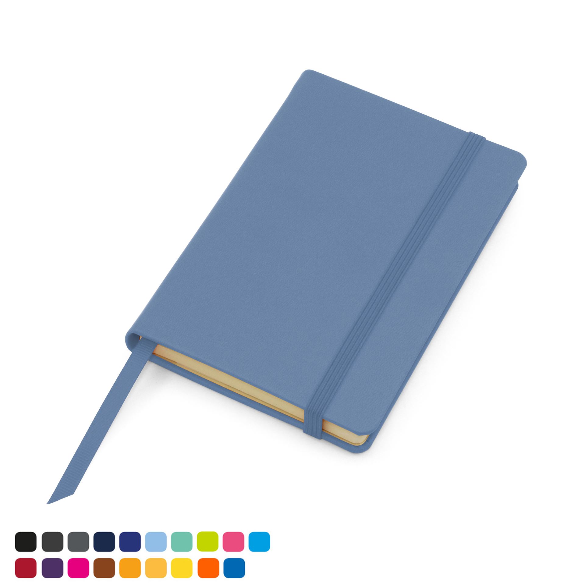 Torino Vegan Soft Touch Pocket Casebound Notebook with Elastic Strap