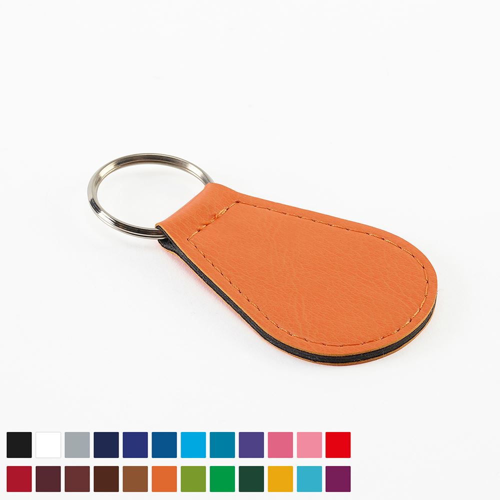 Economy Tear Drop Key Fob, in Belluno, a vegan coloured leatherette with a subtle grain.