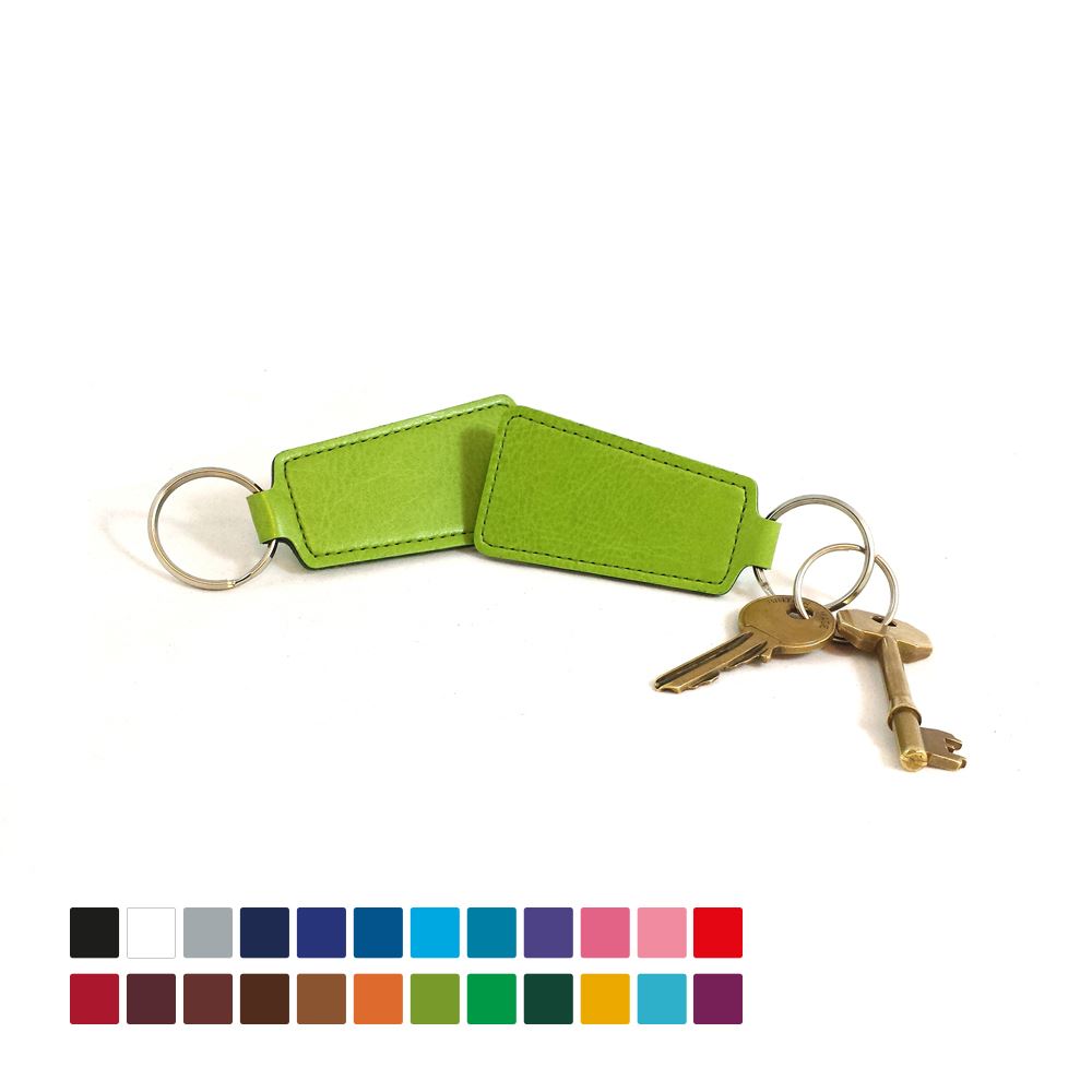 Economy Trapeze Key Fob, in Belluno, a vegan coloured leatherette with a subtle grain.