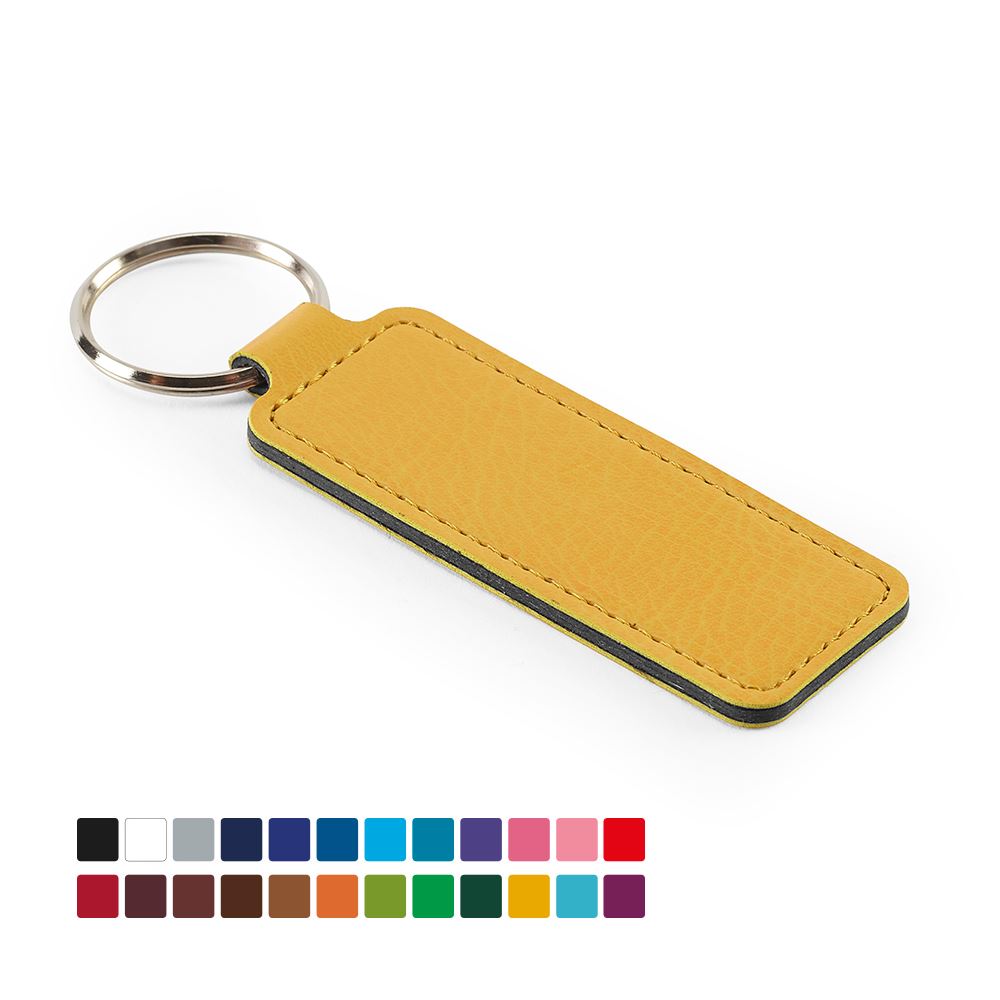 Economy Rectangular Key Fob, in Belluno, a vegan coloured leatherette with a subtle grain.
