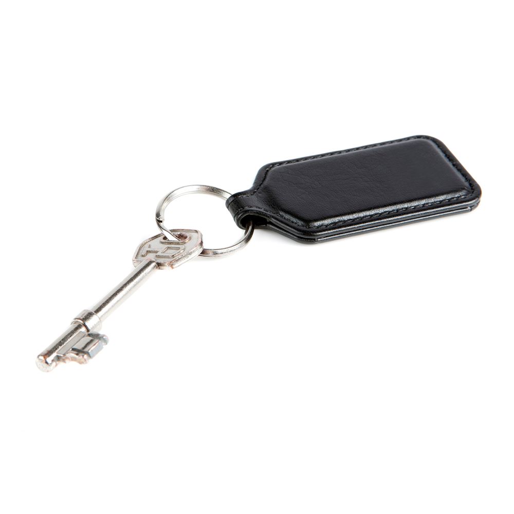 Black Belluno Rectangular Key Fob