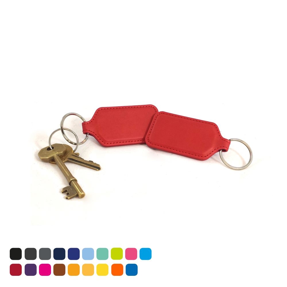 Economy Rectangular Key Fob, in Belluno, a vegan coloured