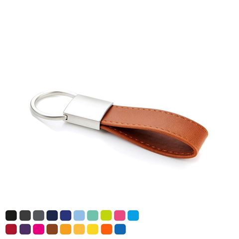 Picture of Deluxe Mini Loop Key Fob with a Twist Action Ring in Soft Touch Vegan Torino PU. 