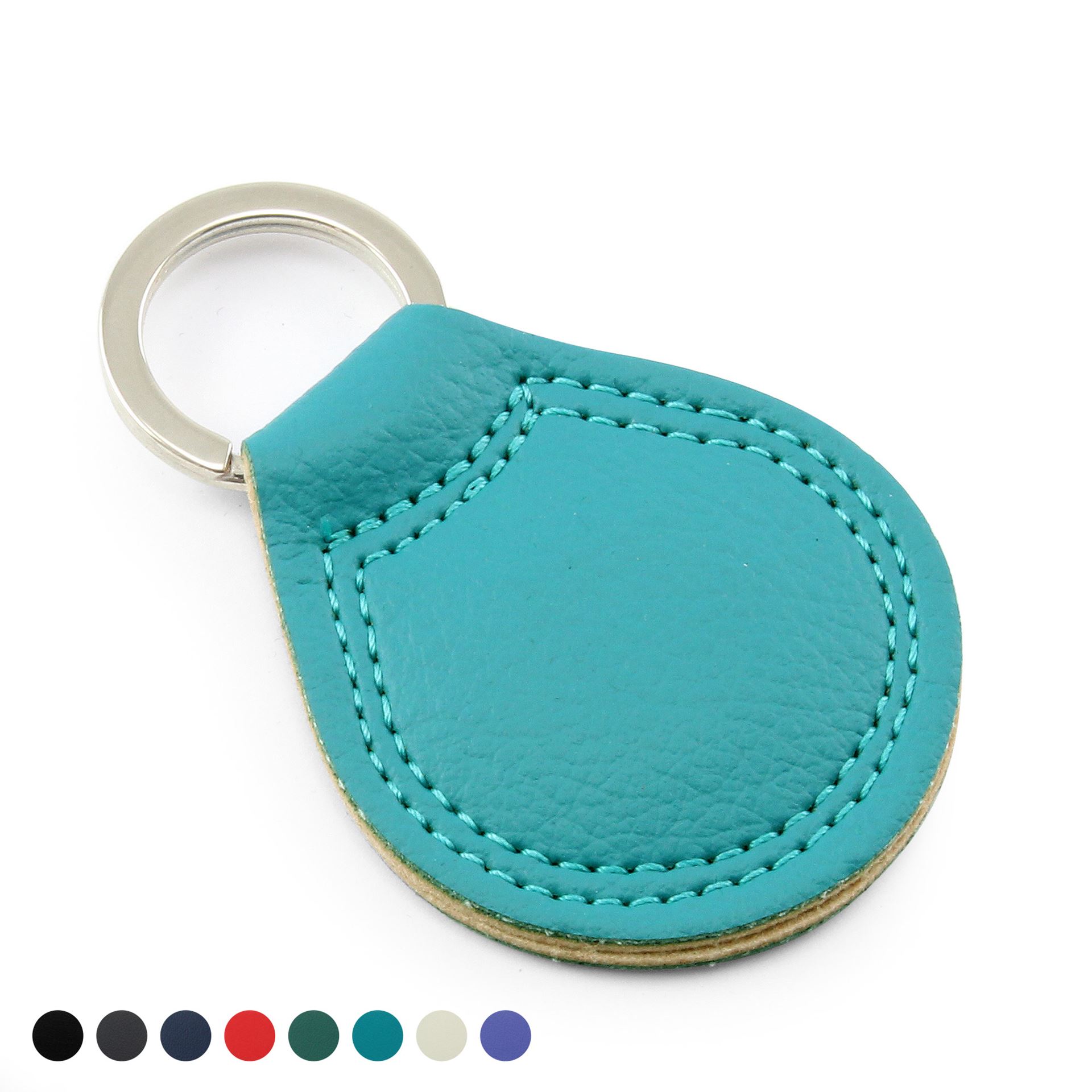 Recycled ELeather Teardrop Key Fob in a choice of 8 Colours, made in the UK in a choice of 8 colours.