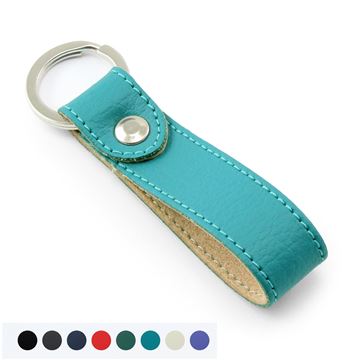 Picture of Recycled ELeather Loop Key Fob, made in the UK in a choice of 8 colours.