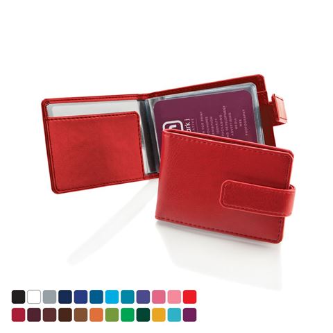 Picture of Deluxe Credit Card Case with a Strap in Belluno, a vegan coloured leatherette with a subtle grain.