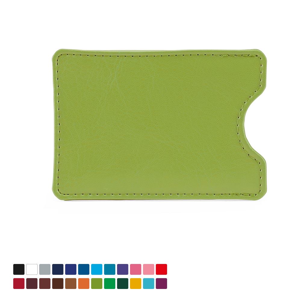 Credit Card Slip Case in Belluno, a vegan coloured leatherette with a subtle grain.