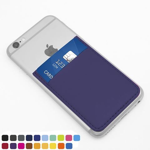 Picture of Card Case for a Smart Phone , choose from of 19 contemporary colours, in vegan matt velvet Torino. 