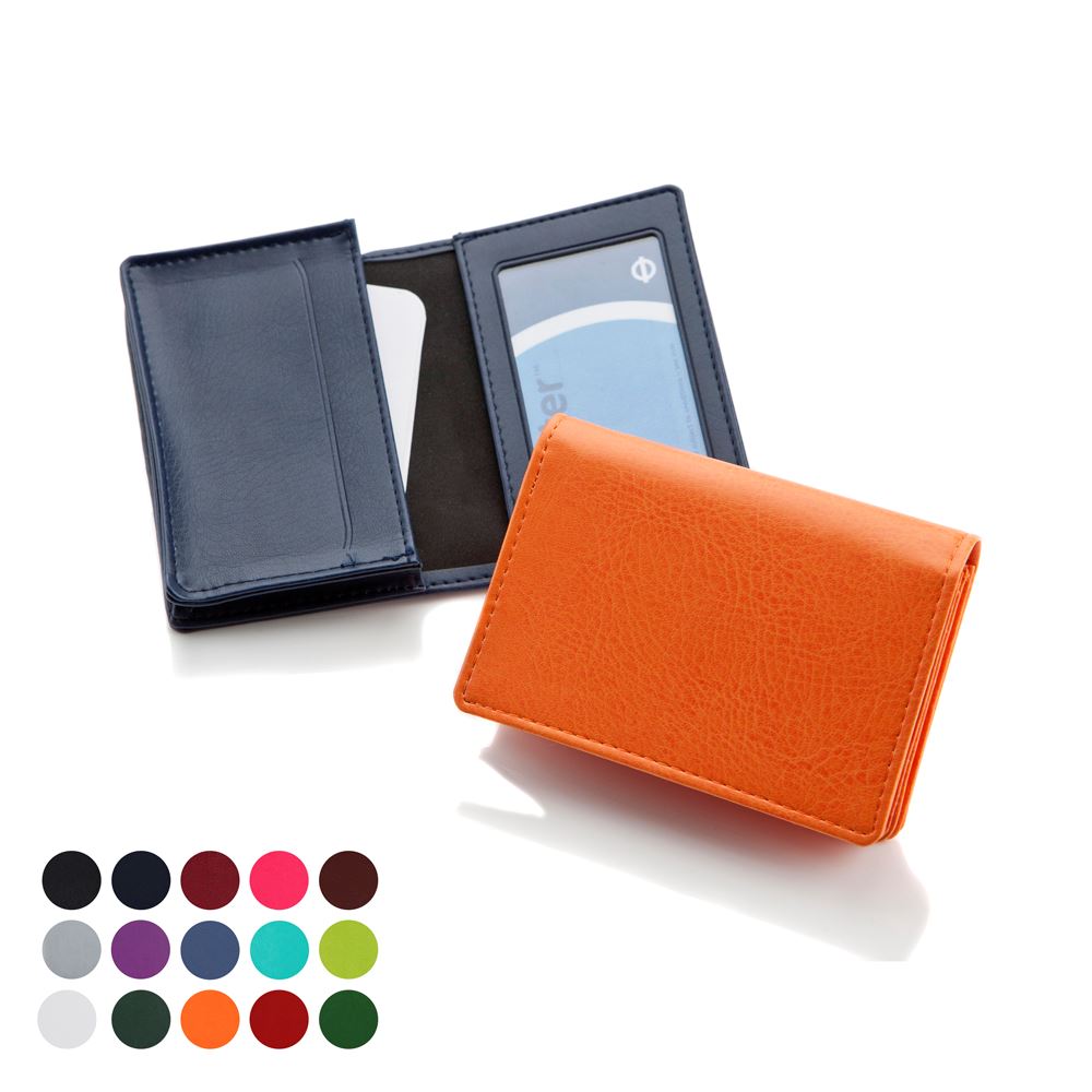 Deluxe Business Card Dispenser in Belluno, a vegan coloured leatherette with a subtle grain.