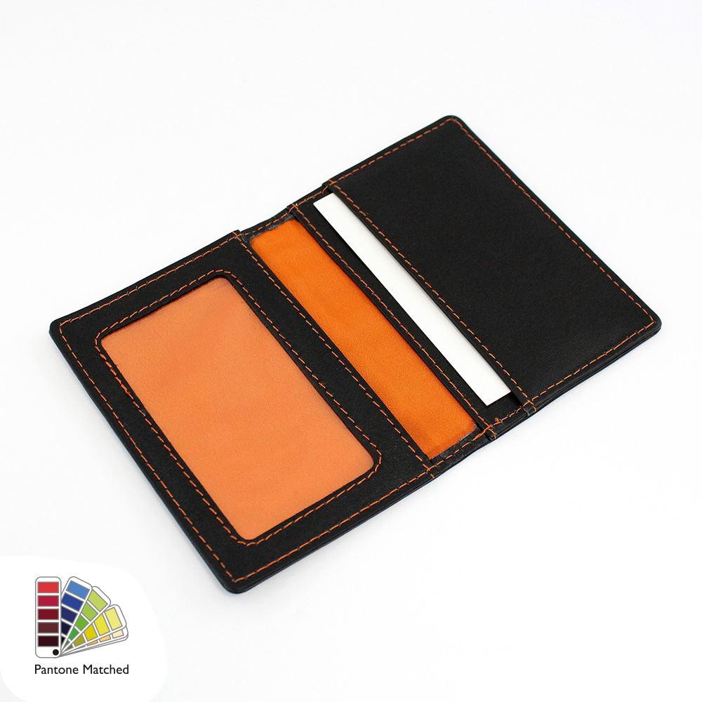 Sandringham Nappa Leather Luxury Leather Card Case with Window Pocket. made to order in any Pantone Colour