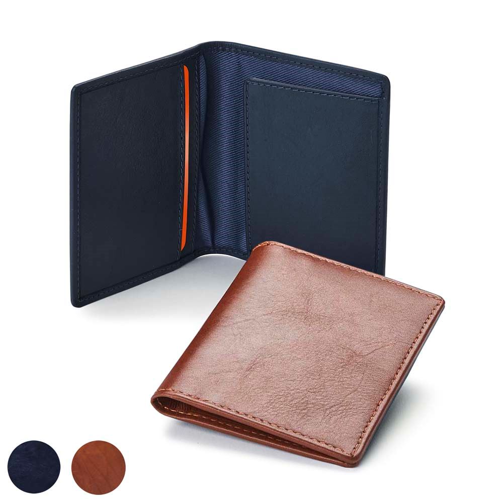  Accent Sandringham Nappa Leather  Slimline City Wallet, with accent stitching in a  choice of black, navy or brown.