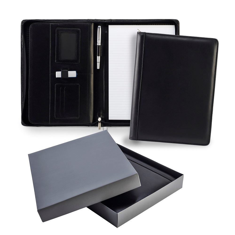 Ascot Leather A4 Zipped Deluxe Conference Folder