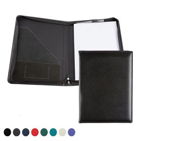 Picture of ELeather Zipped Conference Folder with co ordinating Leather Interior Pockets