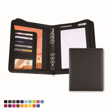 Picture of Zipped Six Ring Organiser in Soft Touch Vegan Torino PU. 