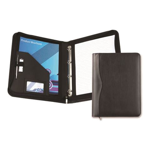 Picture of Black Houghton PU A4 Zipped Ring Binder