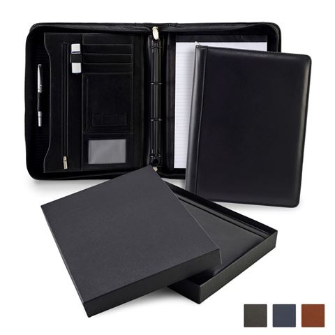 Picture of Accent Sandringham Nappa Leather Colours Deluxe A4 Zipped Ring Binder