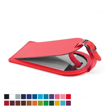 Picture of Large Luggage Tag with a Flap, in Belluno, a vegan coloured leatherette with a subtle grain.