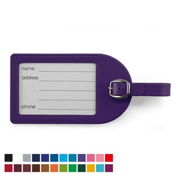 Picture of Large Luggage Tag in Belluno, a vegan coloured leatherette with a subtle grain.