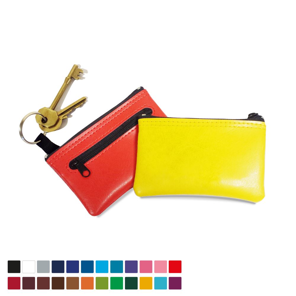 Key Holder & Coin Purse, in Belluno, a vegan coloured leatherette with a subtle grain.
