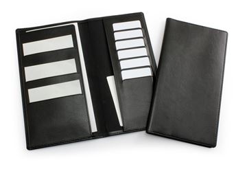 Picture of Black Travel Wallet in Leather Look Belluno PU.
