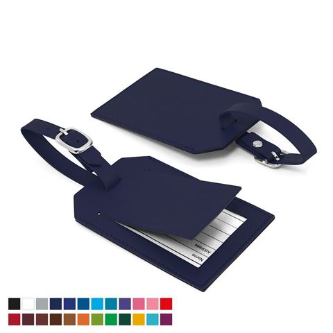 Picture of Rectangle Luggage Tag with Security Flap, in Belluno, a vegan coloured leatherette with a subtle grain.