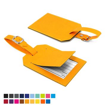 Picture of Rectangle Luggage Tag with Security Flap in Soft Touch Vegan Torino PU.