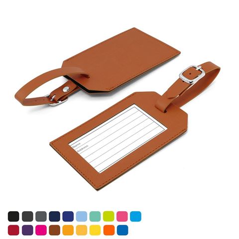 Picture of Rectangle Luggage Tag in Soft Touch Vegan Torino PU.