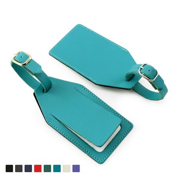 Picture of Recycled ELeather Angled Luggage Tag with security flap