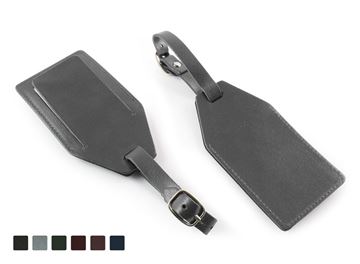 Picture of Universal Leather Angled Luggage Tag with security flap, made in the UK in a choice of 5 colours.